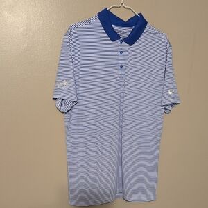 Nike‎ Golf Polo Shirt Blue White Stripes Mens Size Large